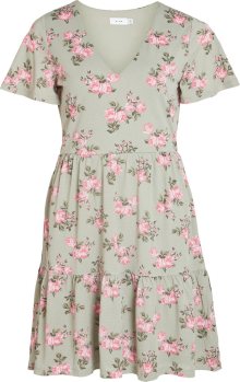 VILA Letní šaty \'Natalie\' zelená / pastelově zelená / pink / růžová / bílá