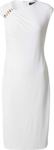 Lauren Ralph Lauren Koktejlové šaty \'FRYER\' zlatá / bílá