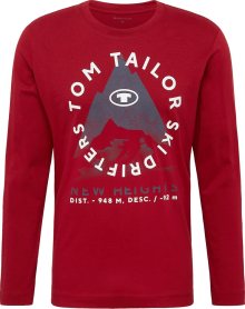 TOM TAILOR Tričko chladná modrá / karmínově červené / bílá