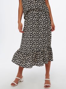 Černo-krémová vzorovaná midi sukně JDY Piper - XS