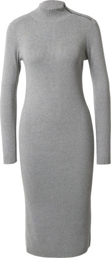 COMMA Úpletové šaty šedý melír