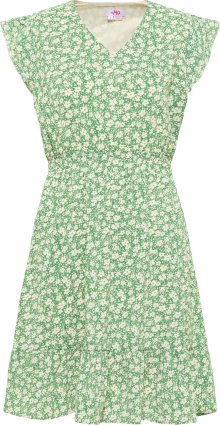 MYMO Letní šaty zelená / bílá