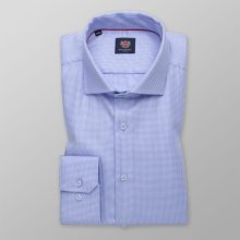Pánská slim fit košile světle modrá s drobným vzorem 14580