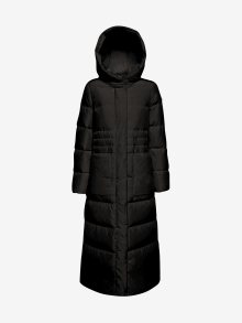 Černý dámský prošívaný zimní kabát s kapucí Geox - XL