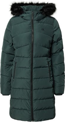 Calvin Klein Jeans Zimní kabát tmavě zelená / černá