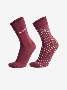Sada dvou párů ponožek ve vínové barvě Replay - 39-42