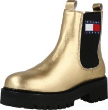 Tommy Jeans Chelsea boty zlatá / černá