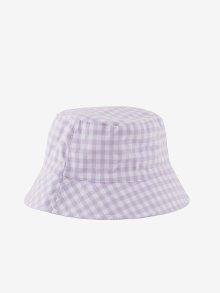 Bílo-fialový kostkovaný klobouk Pieces Laya - ONE SIZE