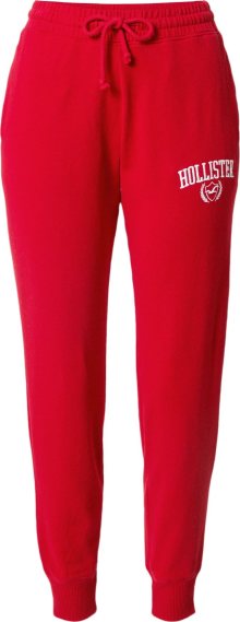 HOLLISTER Kalhoty červená / bílá