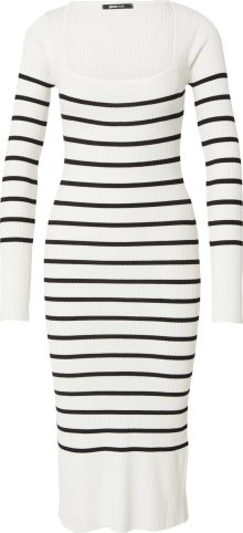Gina Tricot Úpletové šaty \'Maja\' černá / bílá
