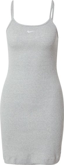 Nike Sportswear Šaty šedý melír / bílá