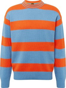 BOSS Orange Svetr \'Apster\' světlemodrá / tmavě oranžová