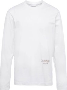 Calvin Klein Tričko šedobéžová / bílá