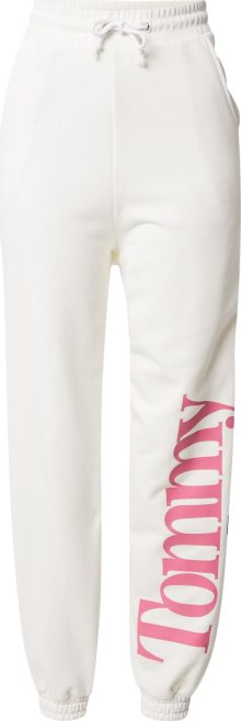 Tommy Jeans Kalhoty krémová / námořnická modř / světle růžová / červená