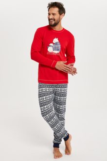 Pánské pyžamo Italian Fashion Arktyka Men červená/tisk m