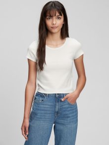 Dívky - Teen žebrované tričko Bílá - 128