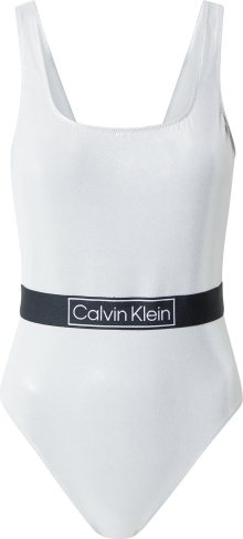 Calvin Klein Swimwear Plavky světle šedá / černá / bílá
