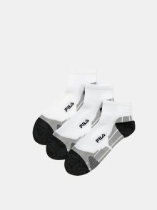 Sada tří párů bílých dámských ponožek FILA - 43-46