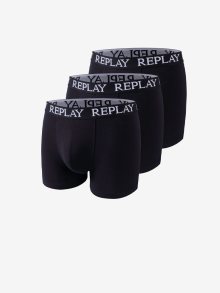 Sada tří pánských boxerek v černé barvě Replay - M