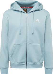 ALPHA INDUSTRIES Mikina s kapucí světlemodrá / bílá
