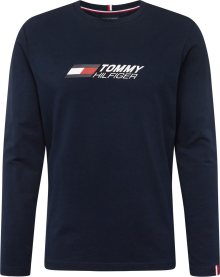 TOMMY HILFIGER Tričko tmavě modrá / ohnivá červená / bílá
