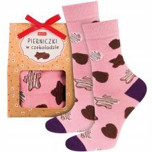Dámské ponožky Soxo Perníky v čokoládě 35-40 Růžová 35-40