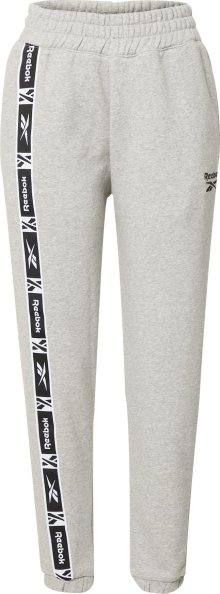 Reebok Sport Sportovní kalhoty šedý melír / černá / bílá