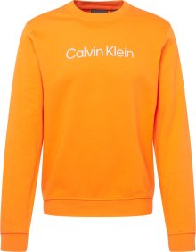 Calvin Klein Performance Sportovní mikina oranžová / bílá