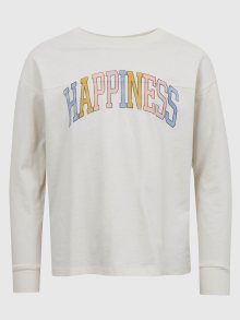Bílé dětské tričko GAP Happiness  - 104-110