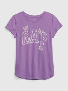 Fialové holčičí tričko organic logo GAP - 104-110