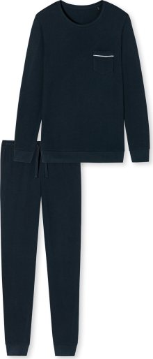 SCHIESSER Pyžamo dlouhé tmavě modrá / bílá