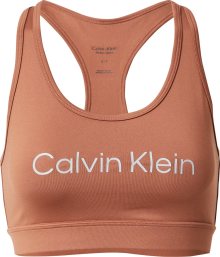 Calvin Klein Performance Sportovní podprsenka hnědá / bílá