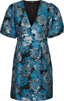 VERO MODA Koktejlové šaty \'BERTE\' modrá / černá / stříbrná