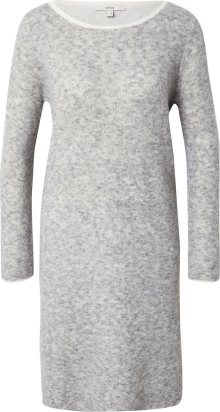 ESPRIT Úpletové šaty šedý melír / bílá