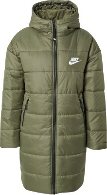 Nike Sportswear Zimní kabát olivová / bílá