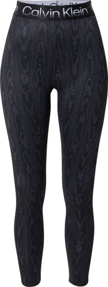Calvin Klein Performance Sportovní kalhoty kouřově šedá / černá / bílá