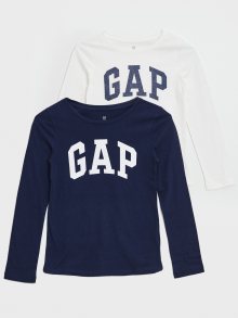 Tmavě modré dětské tričko logo GAP, 2ks - 134-140