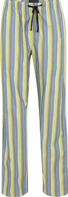 SCHIESSER Pyžamové kalhoty kouřově modrá / žlutá / tmavě šedá / bílá