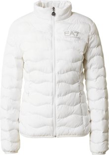 EA7 Emporio Armani Přechodná bunda stříbrně šedá / bílá