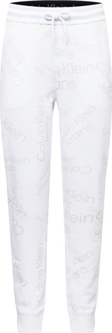 Calvin Klein Jeans Kalhoty krémová / bílá
