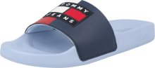 Tommy Jeans Pantofle azurová / tmavě modrá / červená / bílá