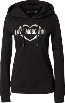 Love Moschino Mikina černá / stříbrná