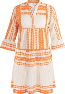 IZIA Letní šaty oranžová / přírodní bílá