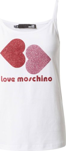 Love Moschino Top starorůžová / tmavě červená / bílá