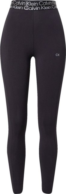 Calvin Klein Performance Sportovní kalhoty \'WO\' černá / bílá