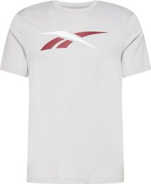 Reebok Sport Funkční tričko světle šedá / tmavě červená / bílá