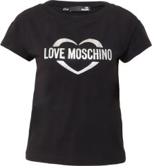 Love Moschino Tričko \'MAGLIETTA\' černá / stříbrná