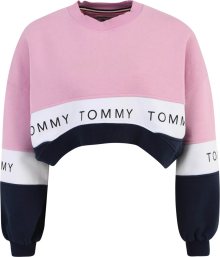 Tommy Remixed Mikina námořnická modř / světle růžová / černá / bílá