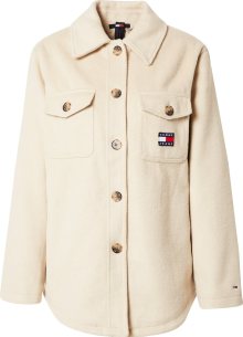 Tommy Jeans Přechodná bunda béžová / tmavě modrá / červená / bílá