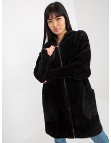 Dámský kabát z alpaky se zipem ALISSA černý 